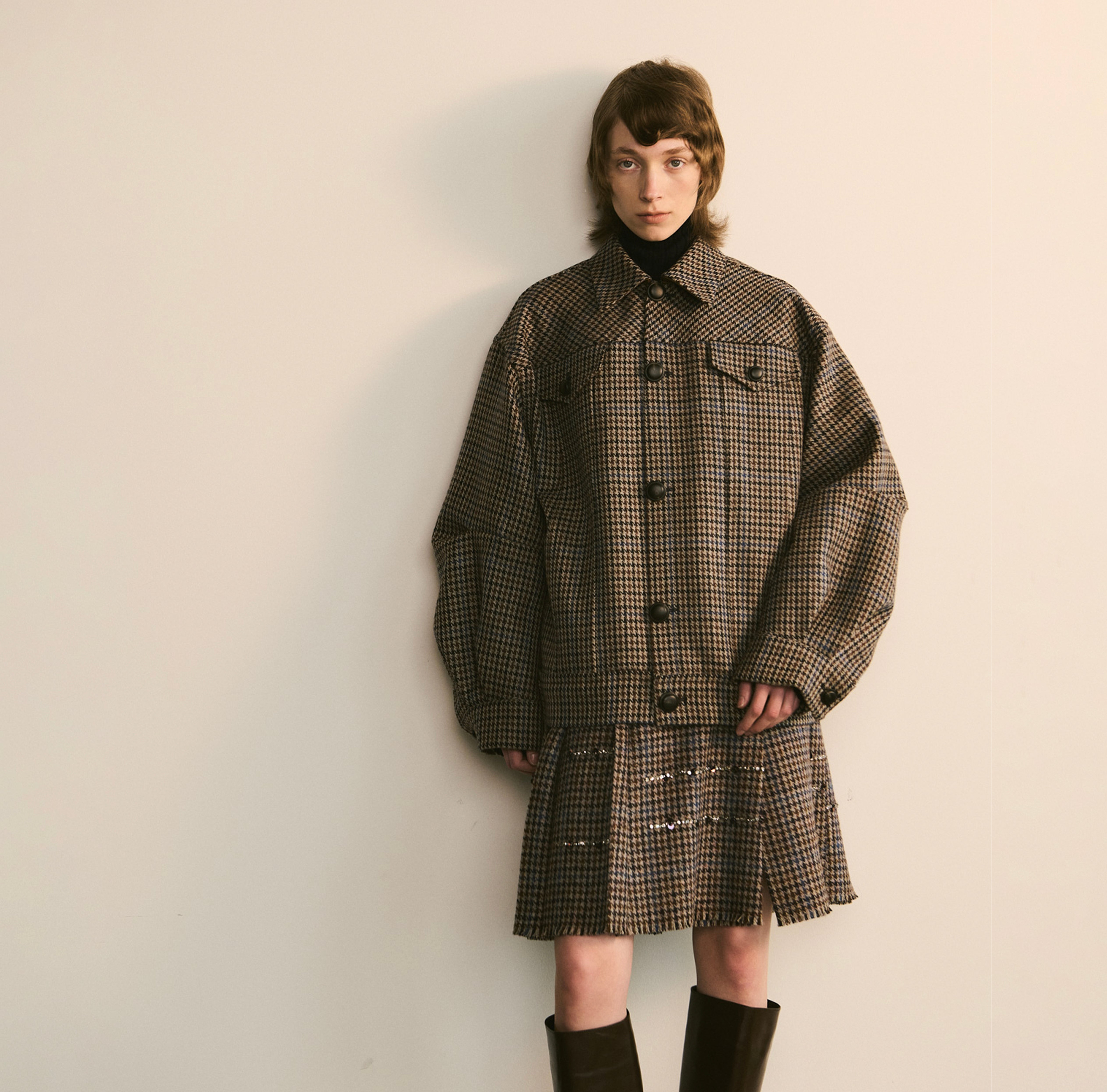 Oversized Houndstooth Jacket