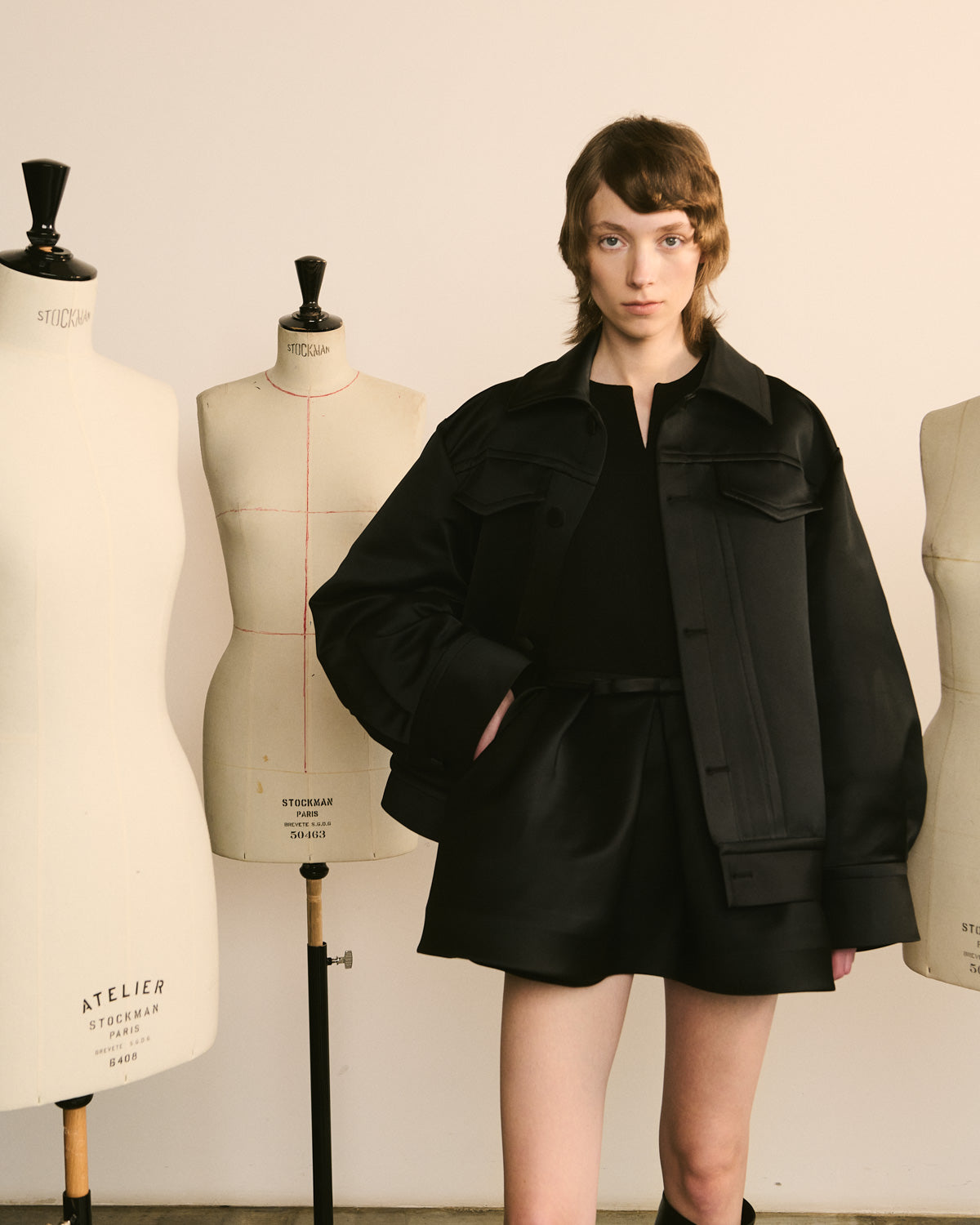 Black Satin Oversized Jacket