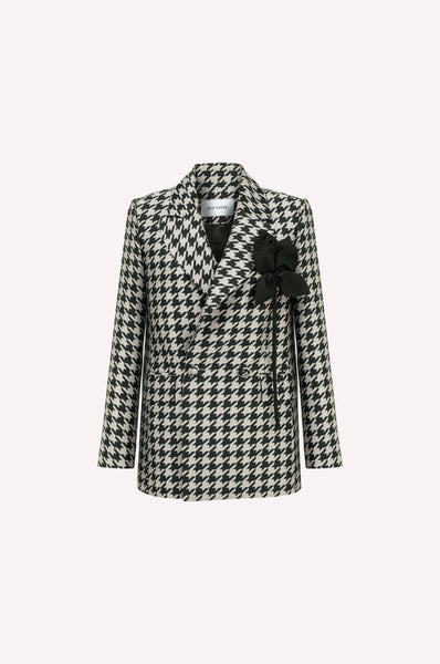 Green Pied-de-Poule Wool Blazer