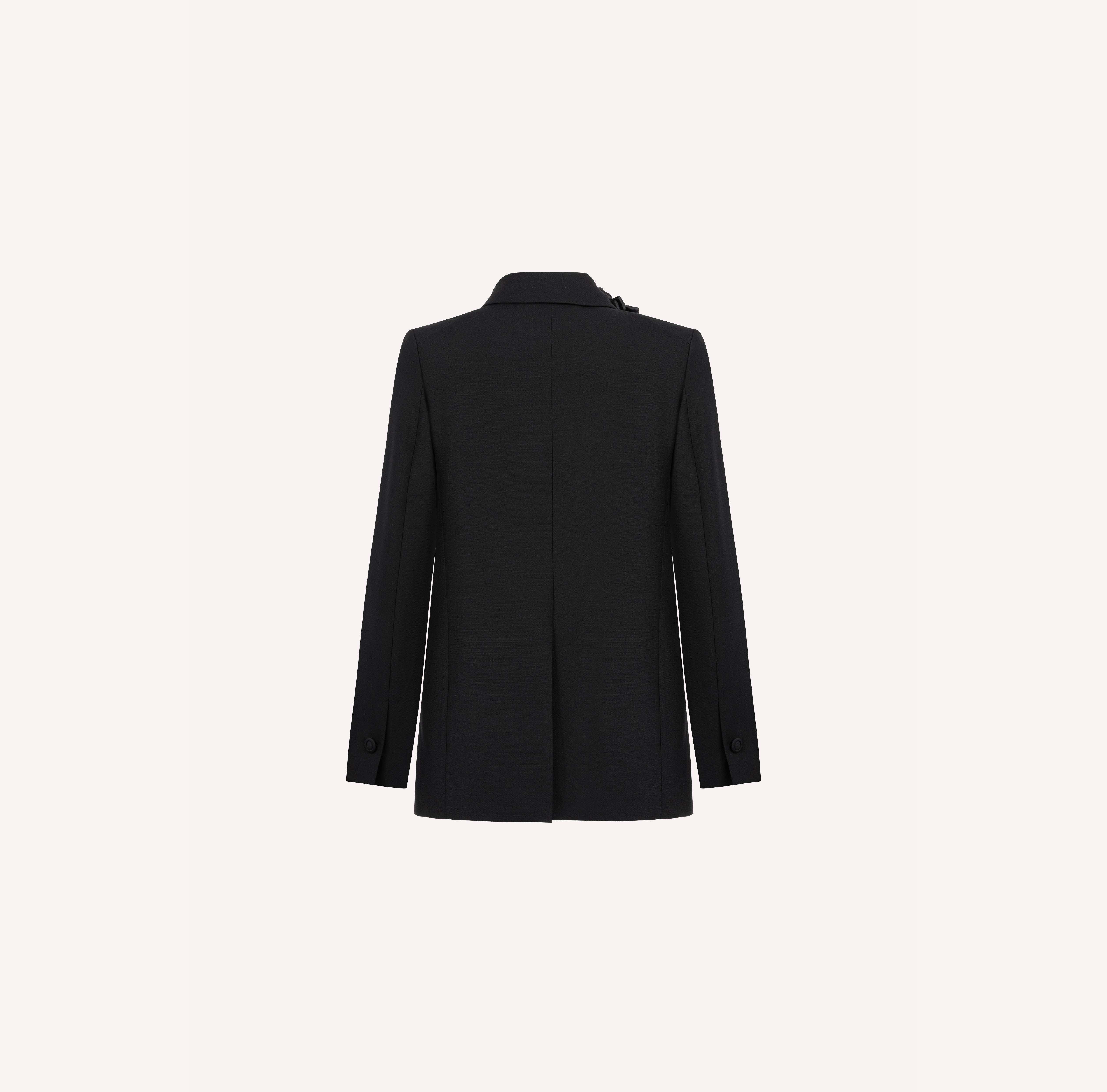 Double-Breasted Jacket with Rose Detail