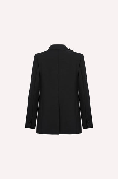 Double-Breasted Jacket with Rose Detail