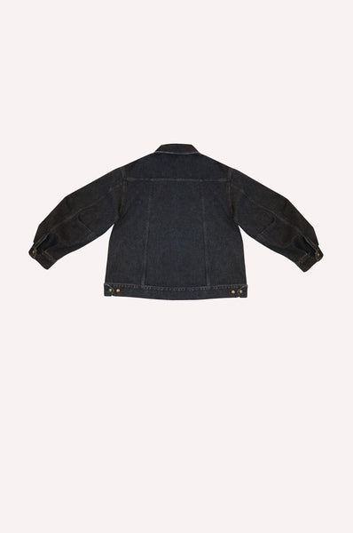 Crystal-Embellished Oversized Denim Jacket