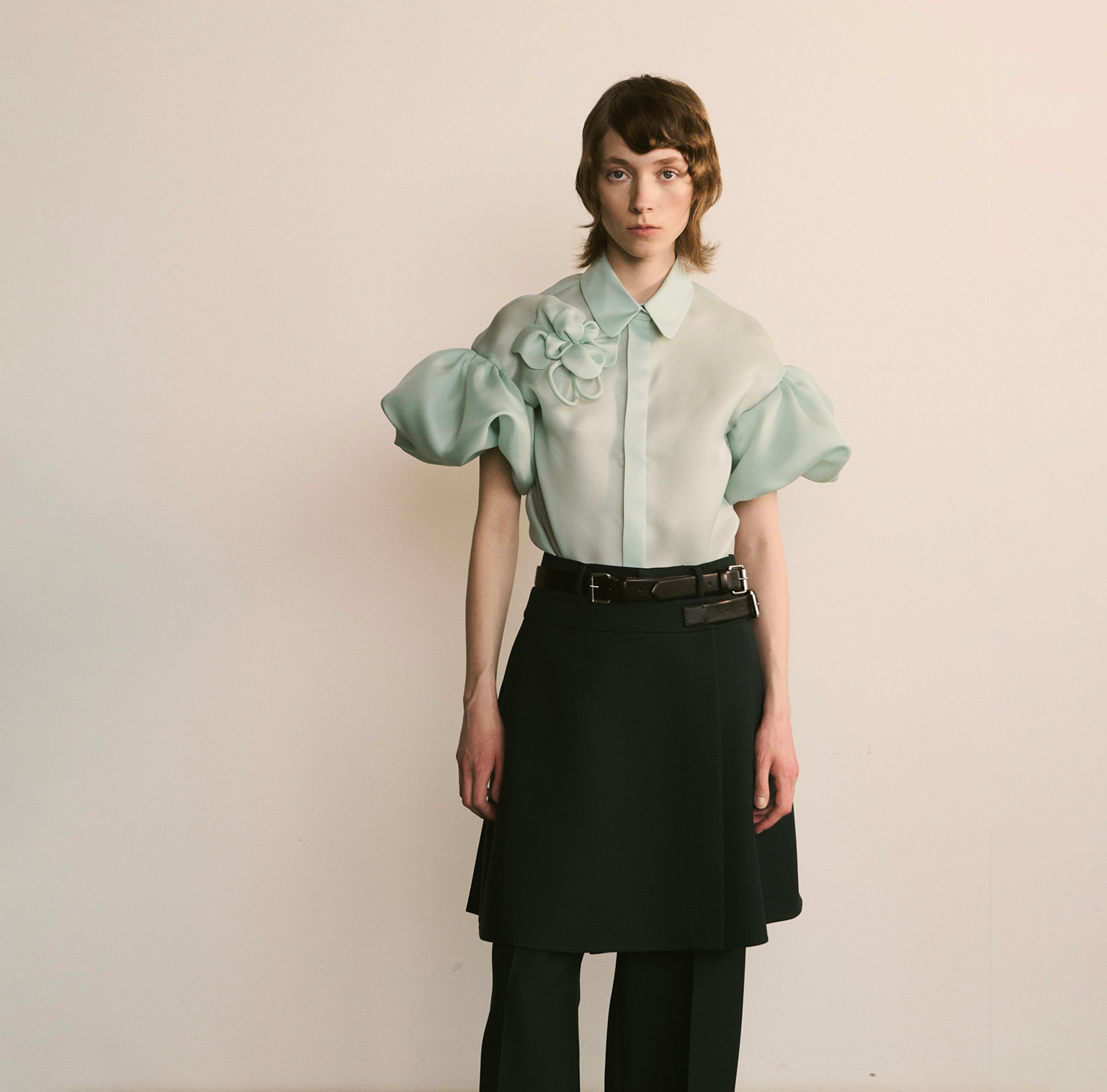 Floral Embroidered Silk Shirt