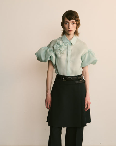 Floral Embroidered Silk Shirt