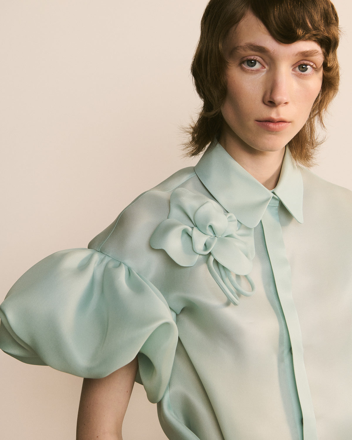 Floral Embroidered Silk Shirt