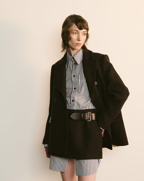 Striped Tailored Mini Skirt