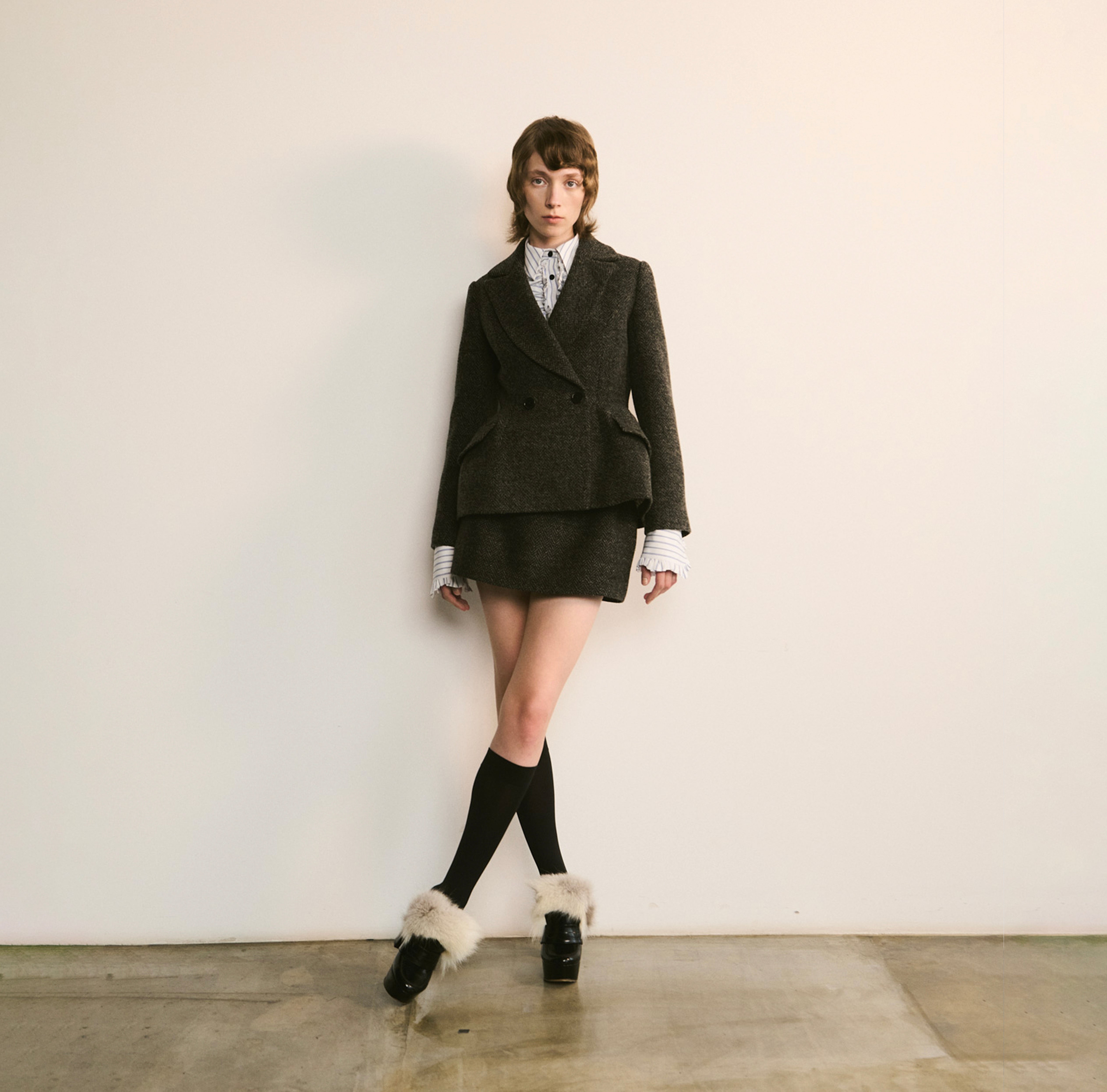 Structured Tweed Peplum Jacket