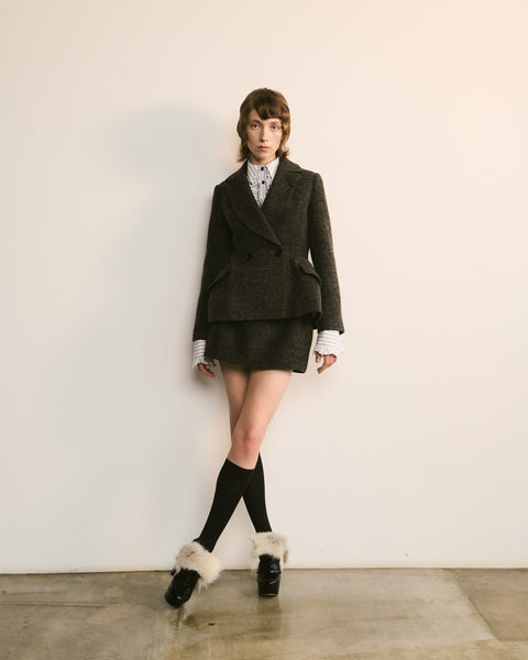 Structured Tweed Peplum Jacket