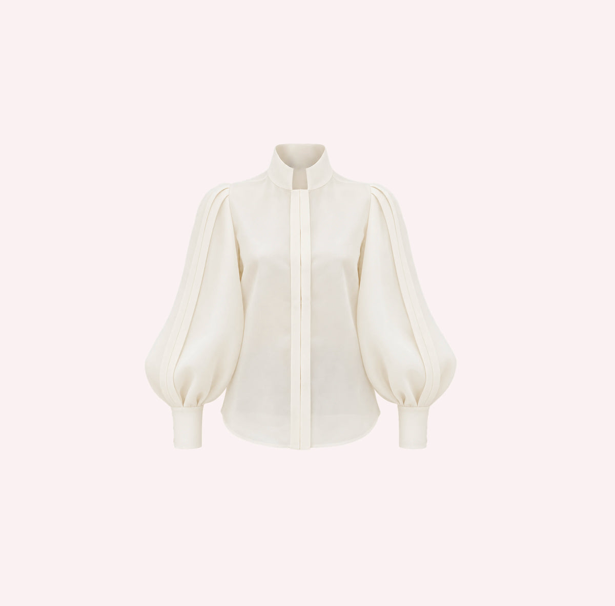 Off White Sculptural Balloon Sleeve Blouse