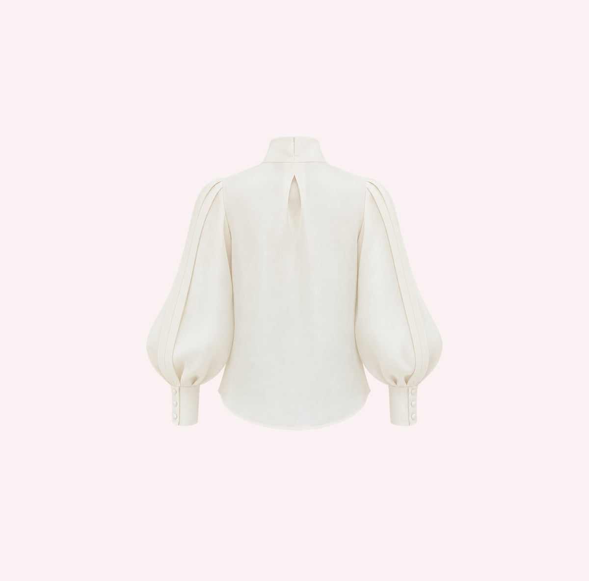 Off White Sculptural Balloon Sleeve Blouse