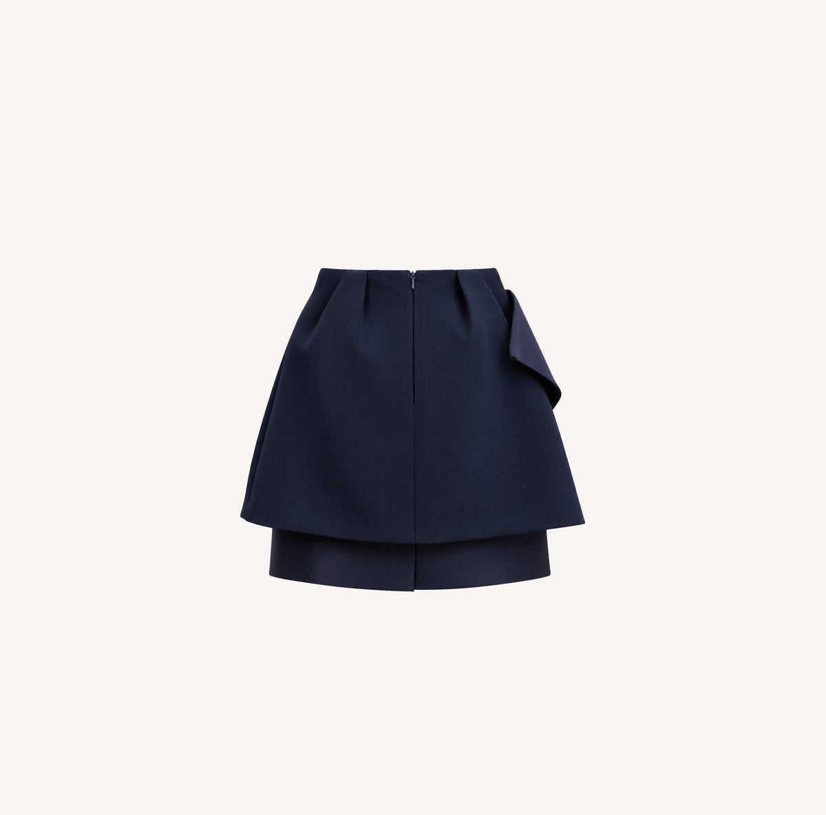 Navy Blue Sculptural Bow Mini Skirt