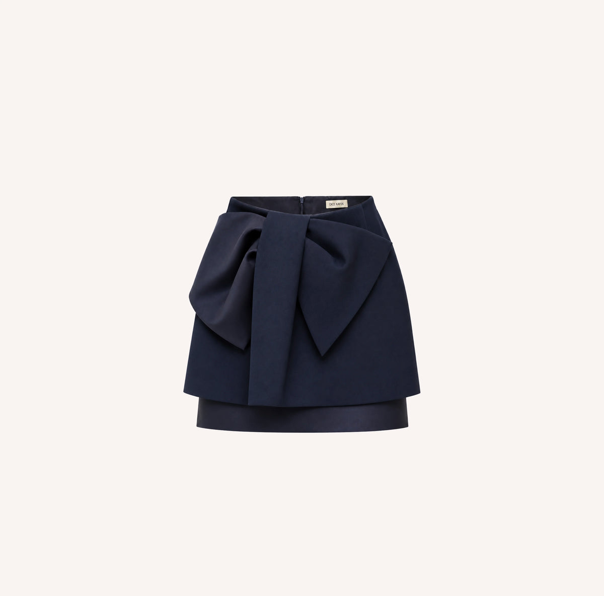 Navy Blue Sculptural Bow Mini Skirt