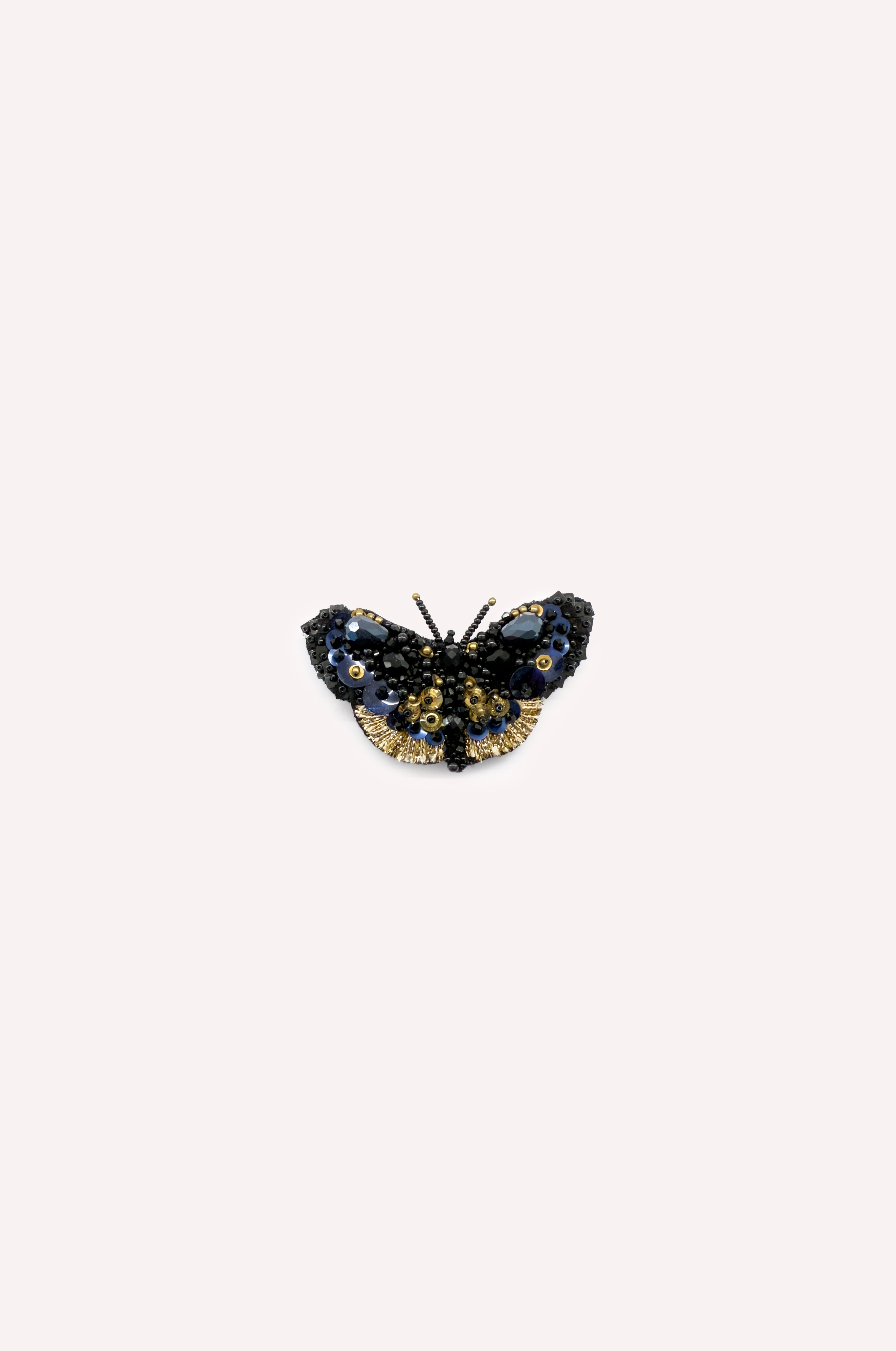 Crystal-Embellished Nocturne Butterfly Brooch