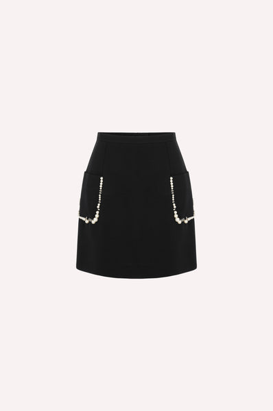 Pearl Embellished Mini Skirt