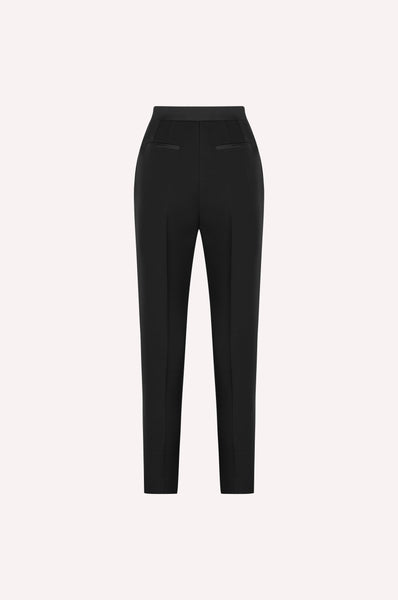 Sleek Black Tailored Tapered Trousers