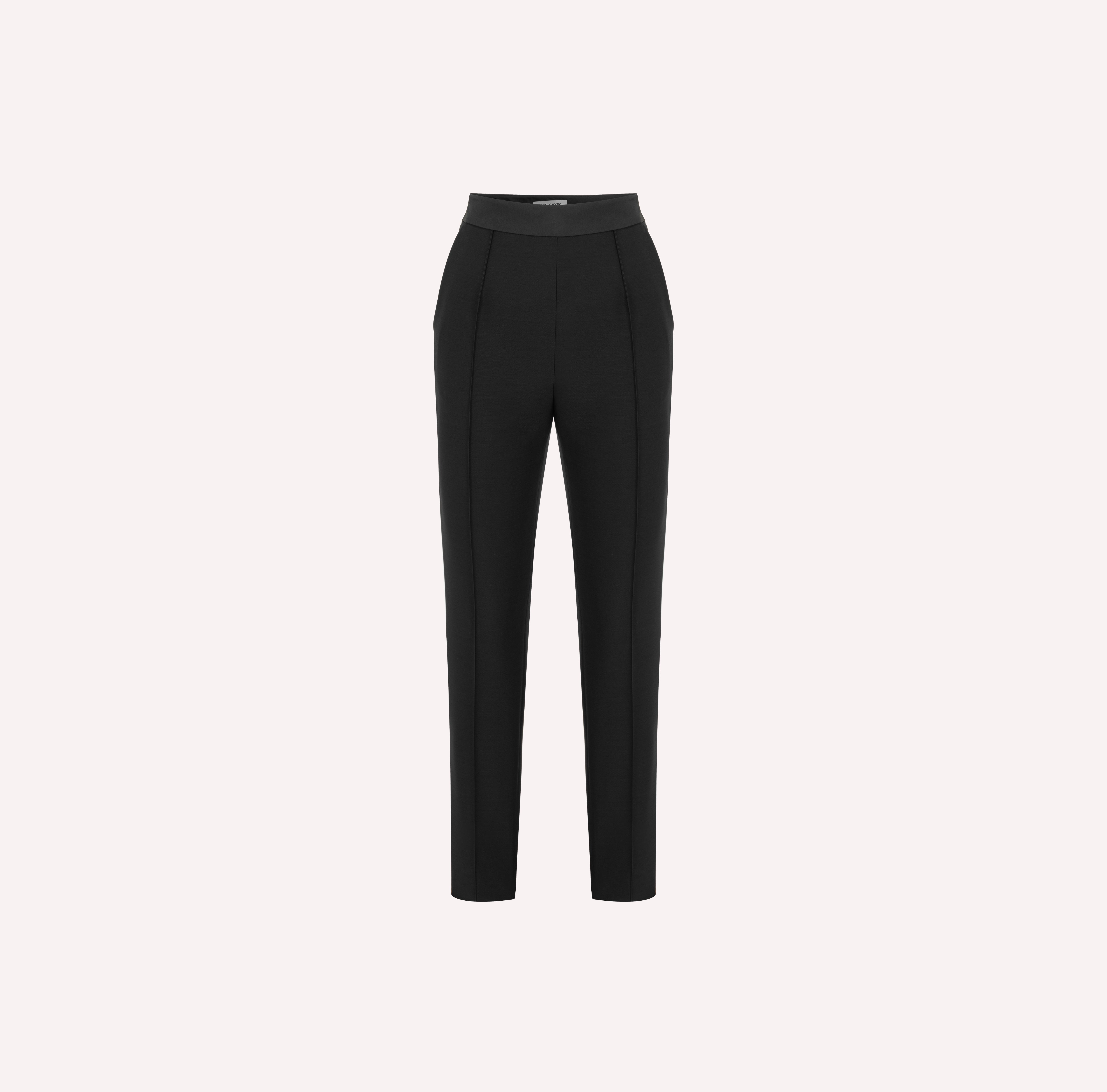 Sleek Black Tailored Tapered Trousers