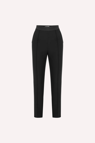 Sleek Black Tailored Tapered Trousers