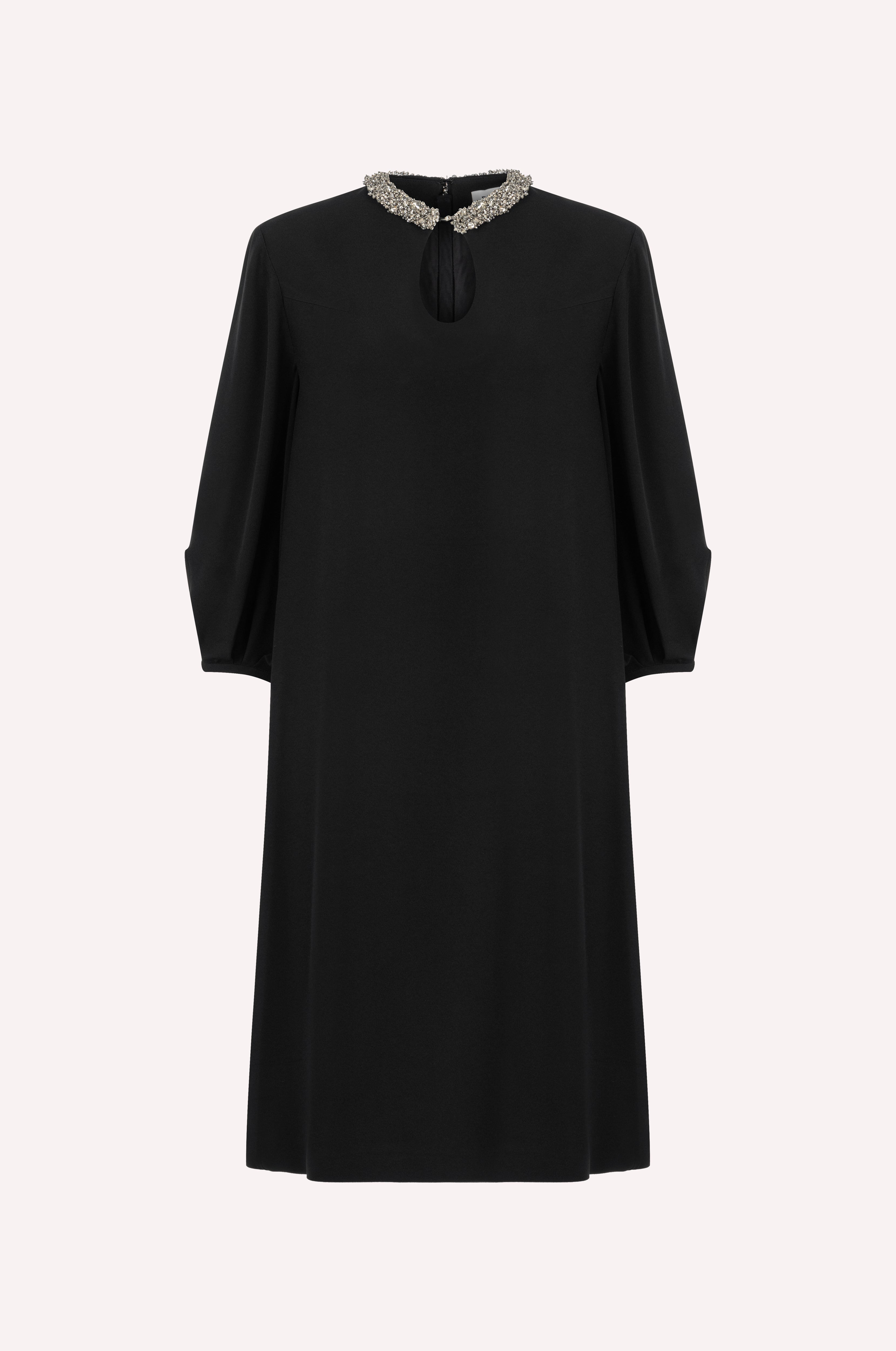 Embellished Neck Midi Dress