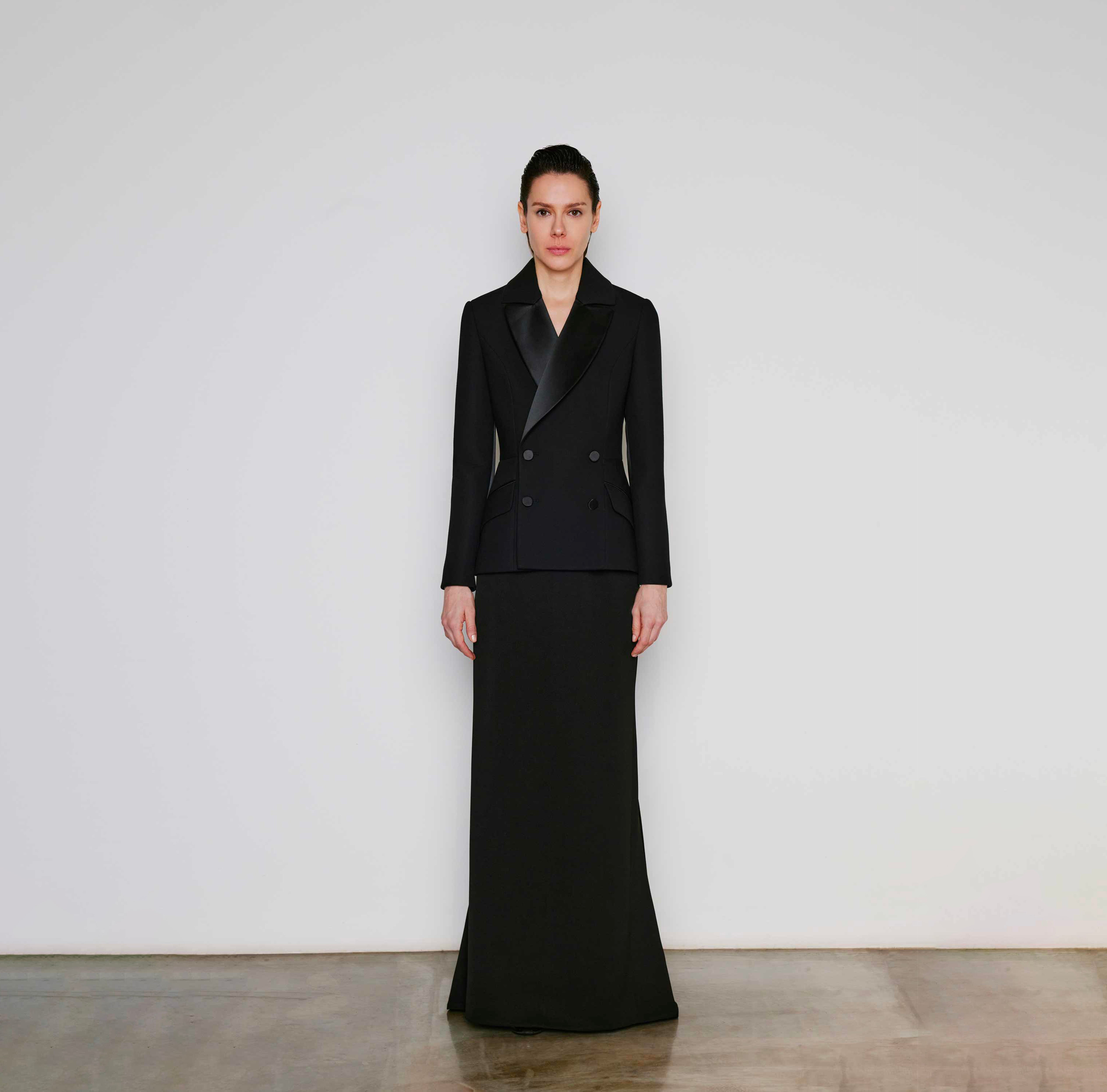 Sleek Black High-Waisted Maxi Skirt