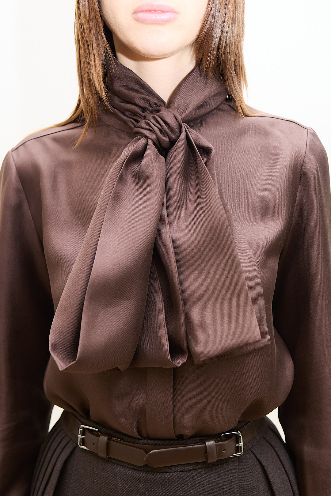 Silk Tie Front Blouse