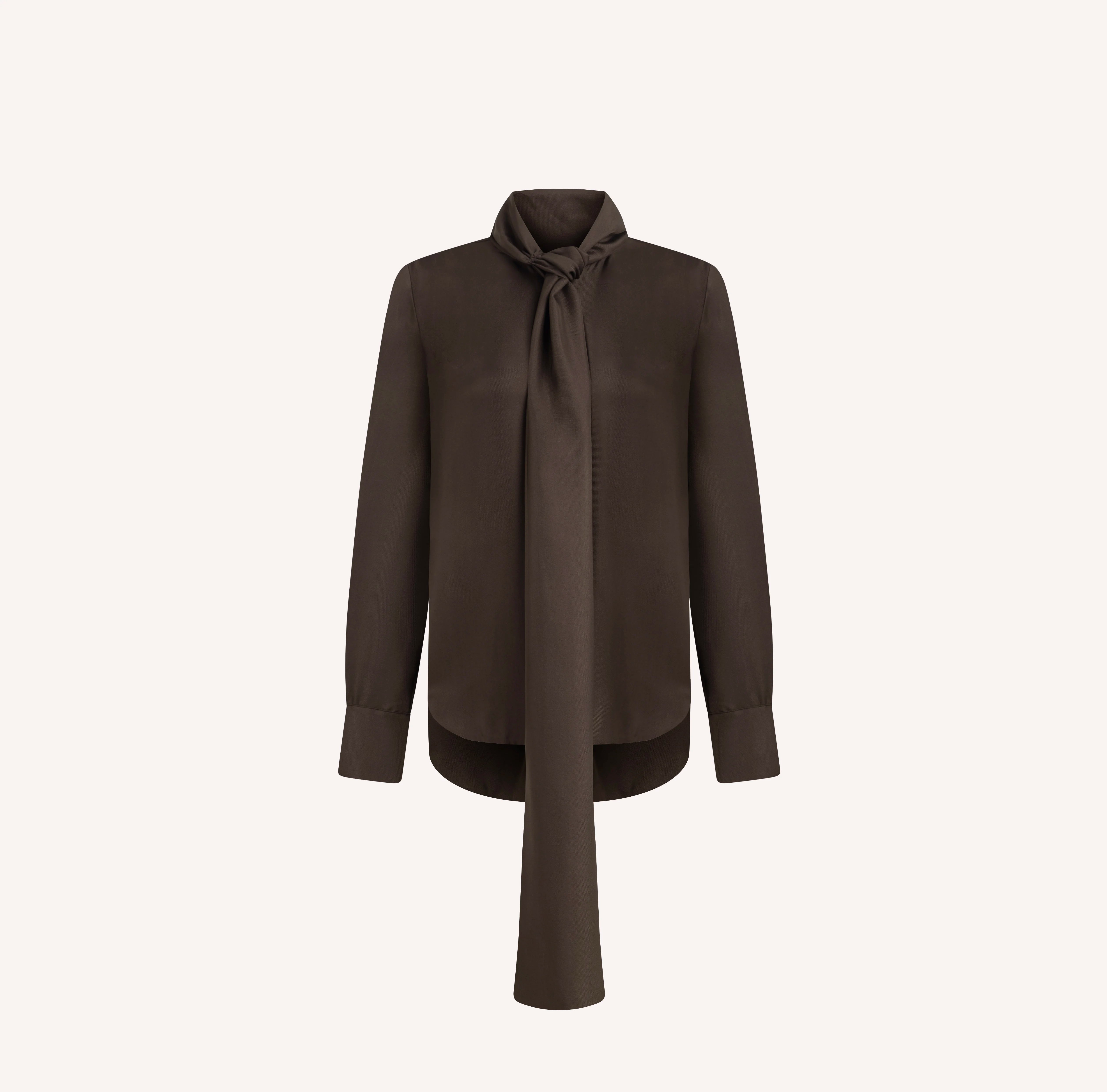 Silk Tie Front Blouse