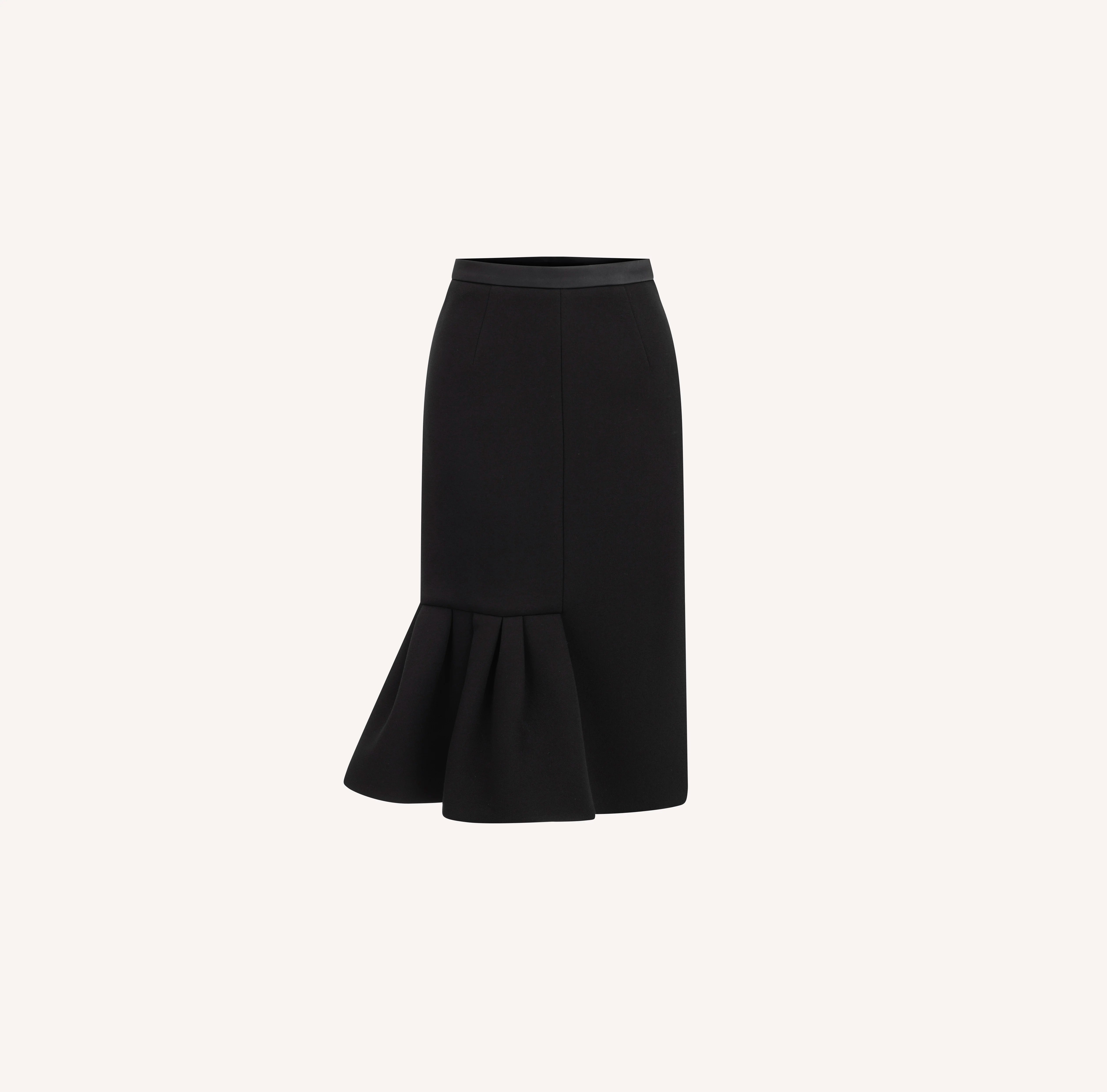 Asymmetric Hem Midi Skirt