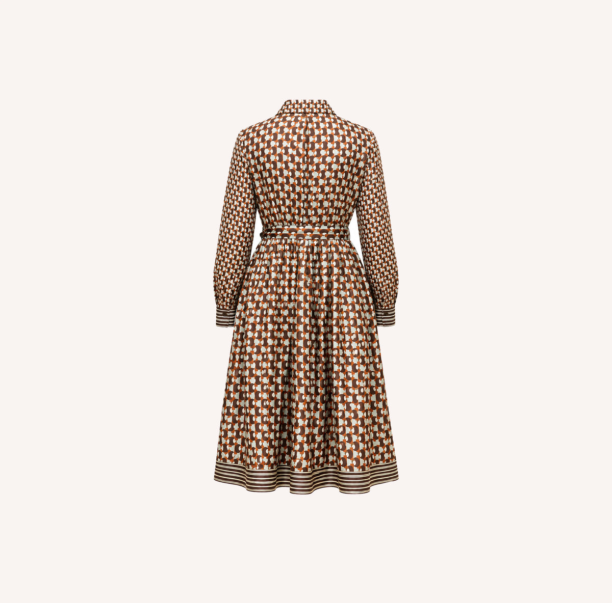 Geometric Print Silk Midi Dress
