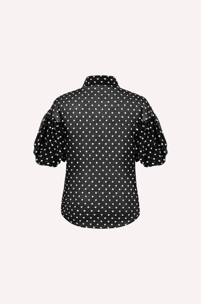 Dotted Balloon Sleeved Shirt