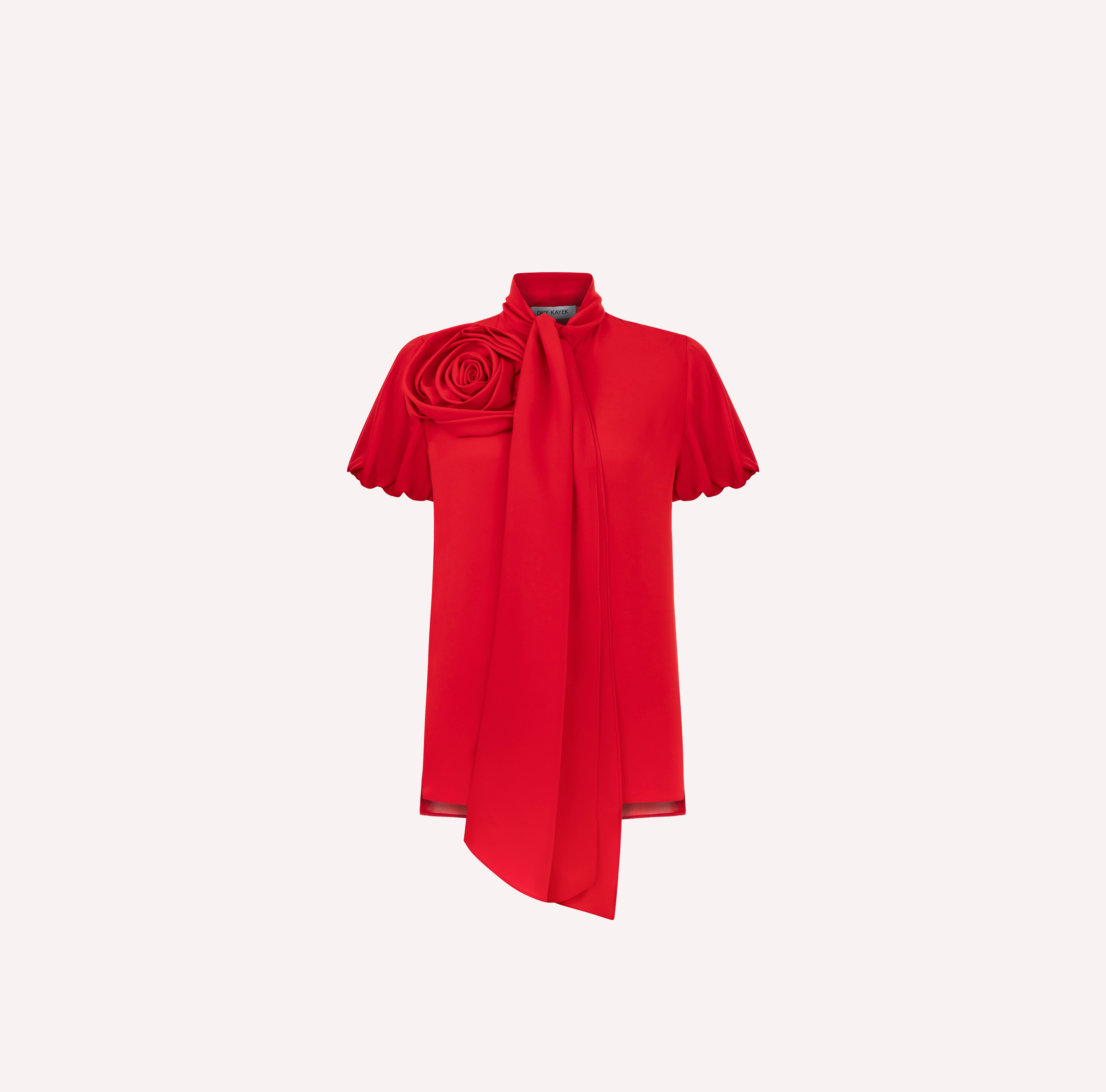 Rose Embroidered Silk Shirt