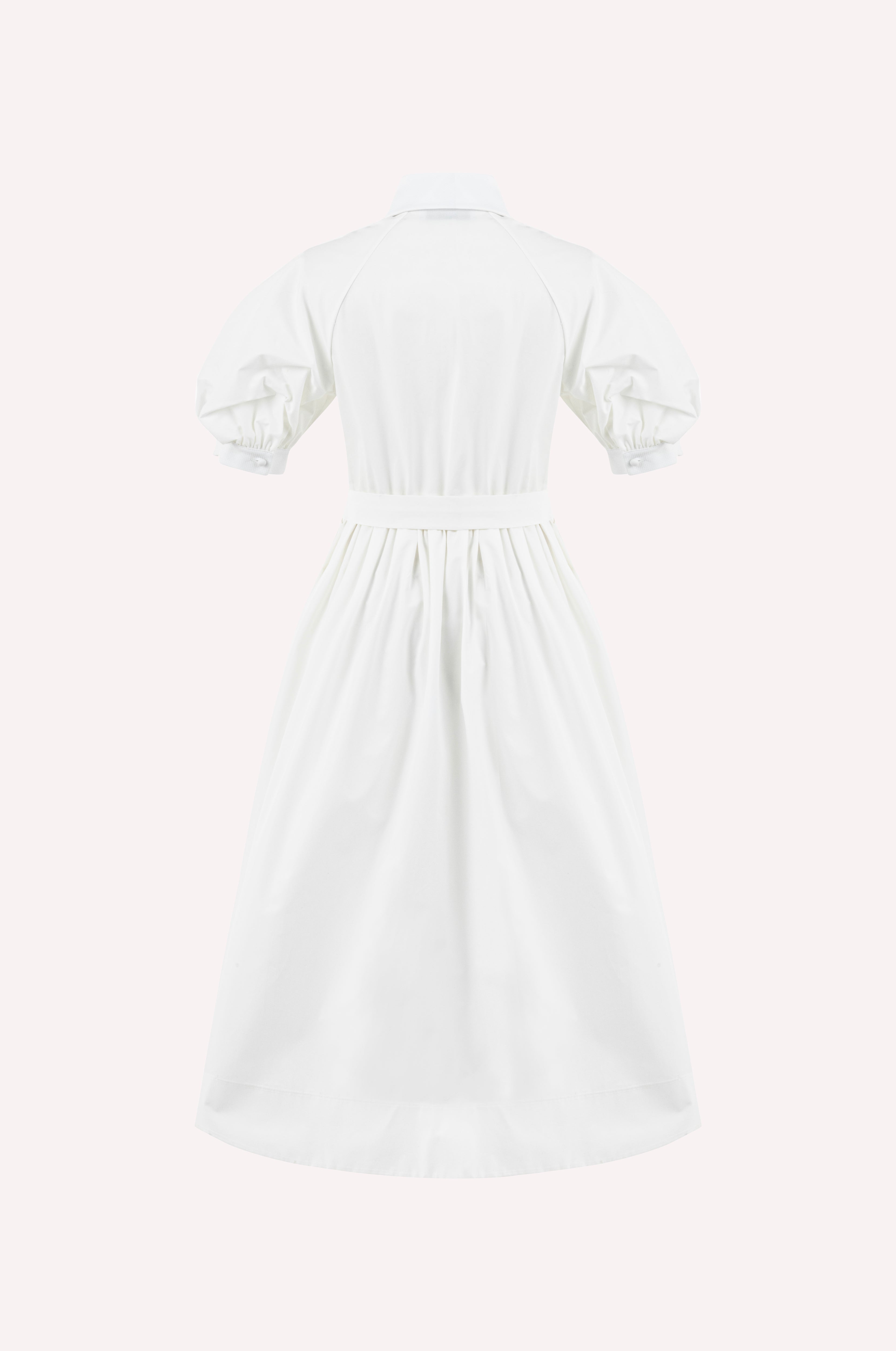 Balloon Sleeved Poplin Dress