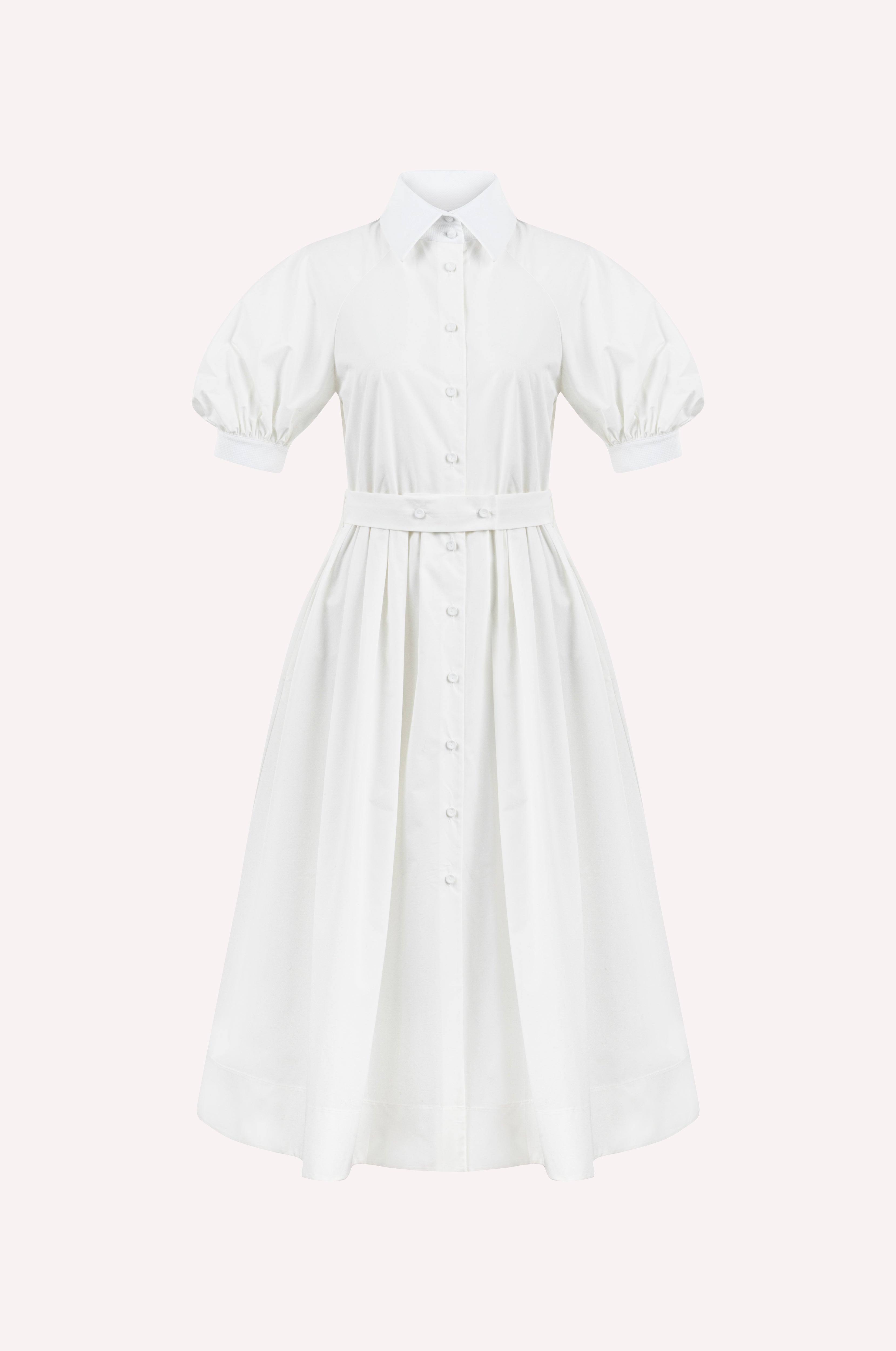 Balloon Sleeved Poplin Dress