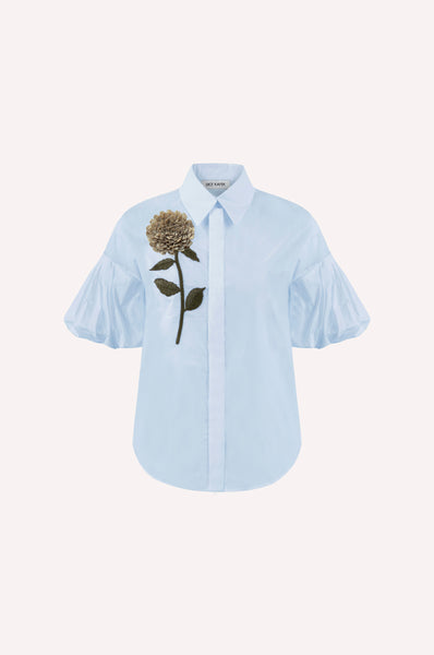 Floral Embroidered Cotton Poplin Shirt