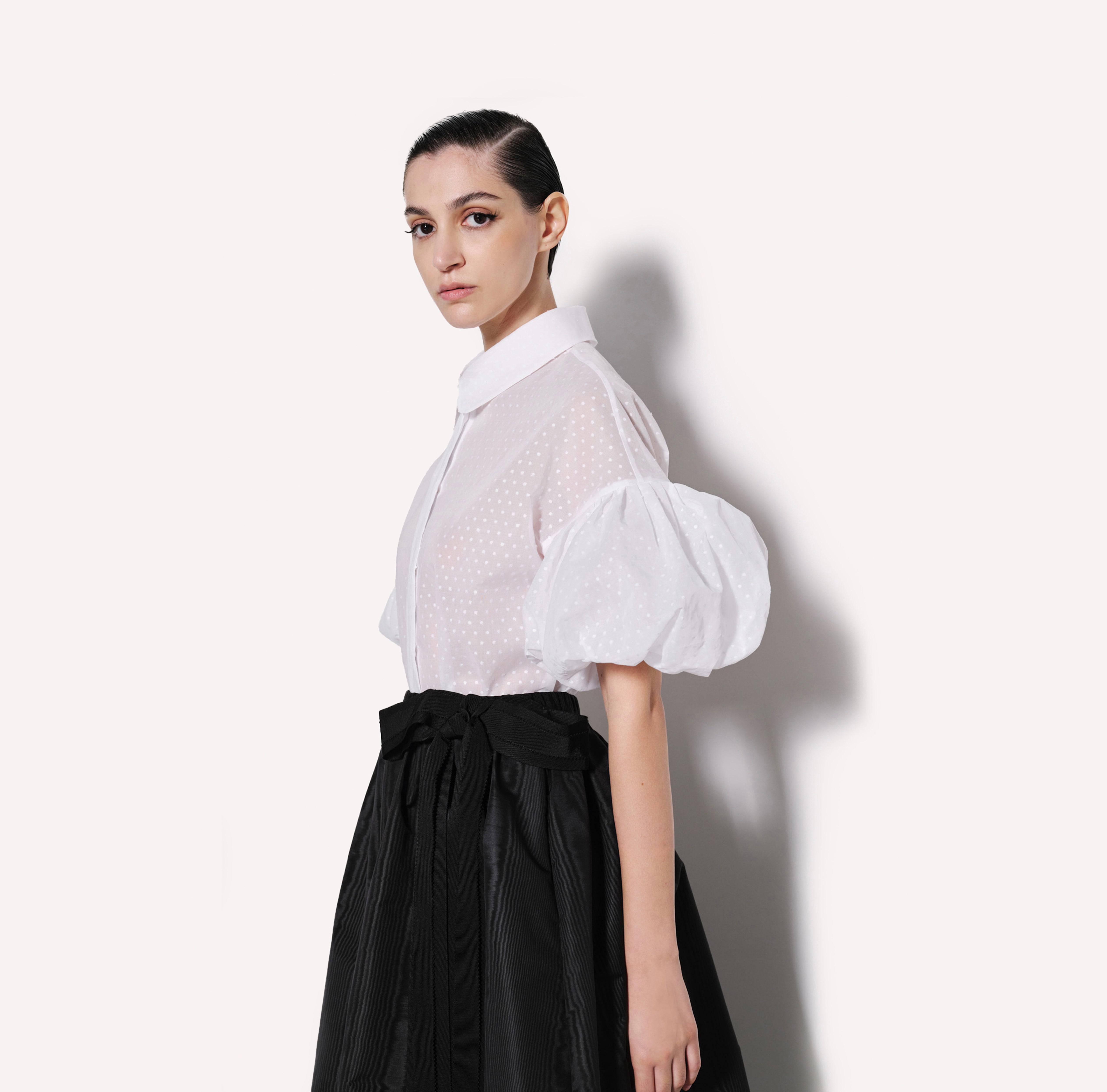 Bow Detail Silk Midi Skirt