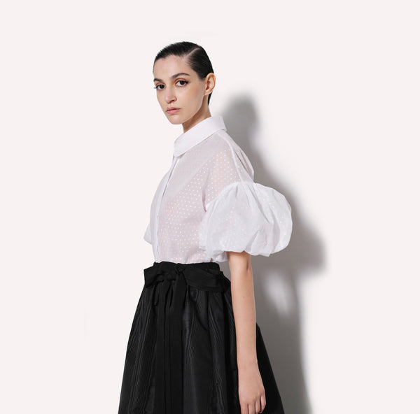 Bow Detail Silk Midi Skirt