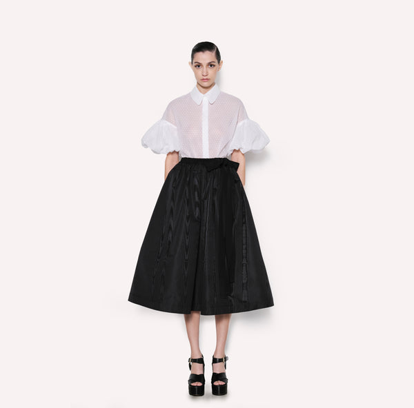 Bow Detail Silk Midi Skirt