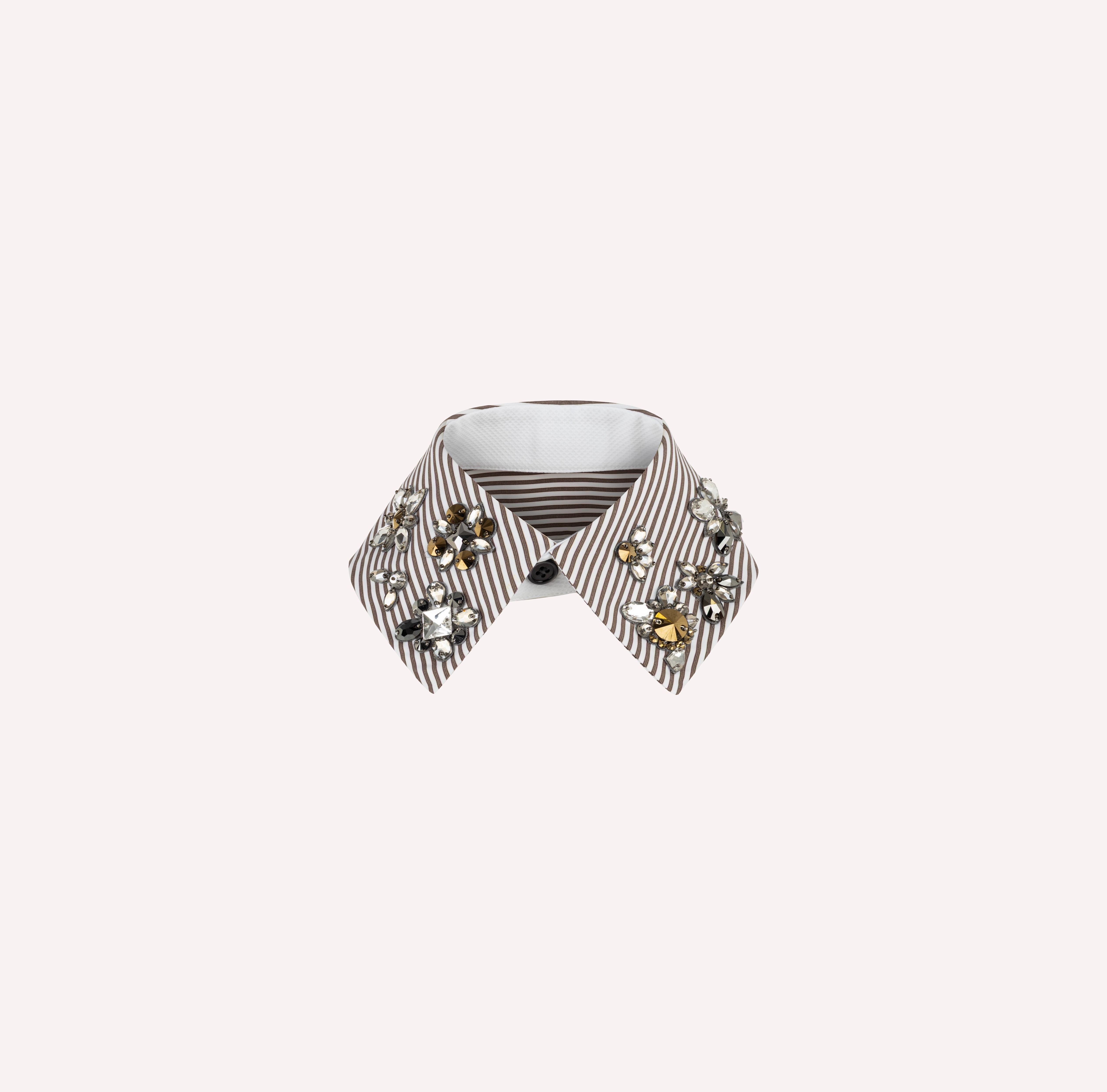 Striped Crystal Embellished Collar