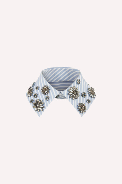 Striped Crystal Embellished Collar