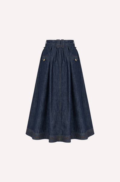 Chambray Midi Skirt