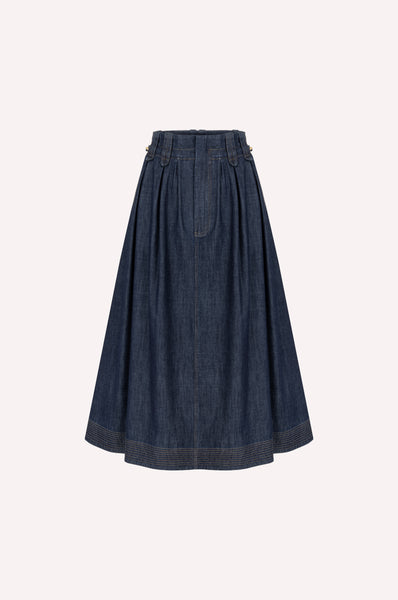 Chambray Midi Skirt