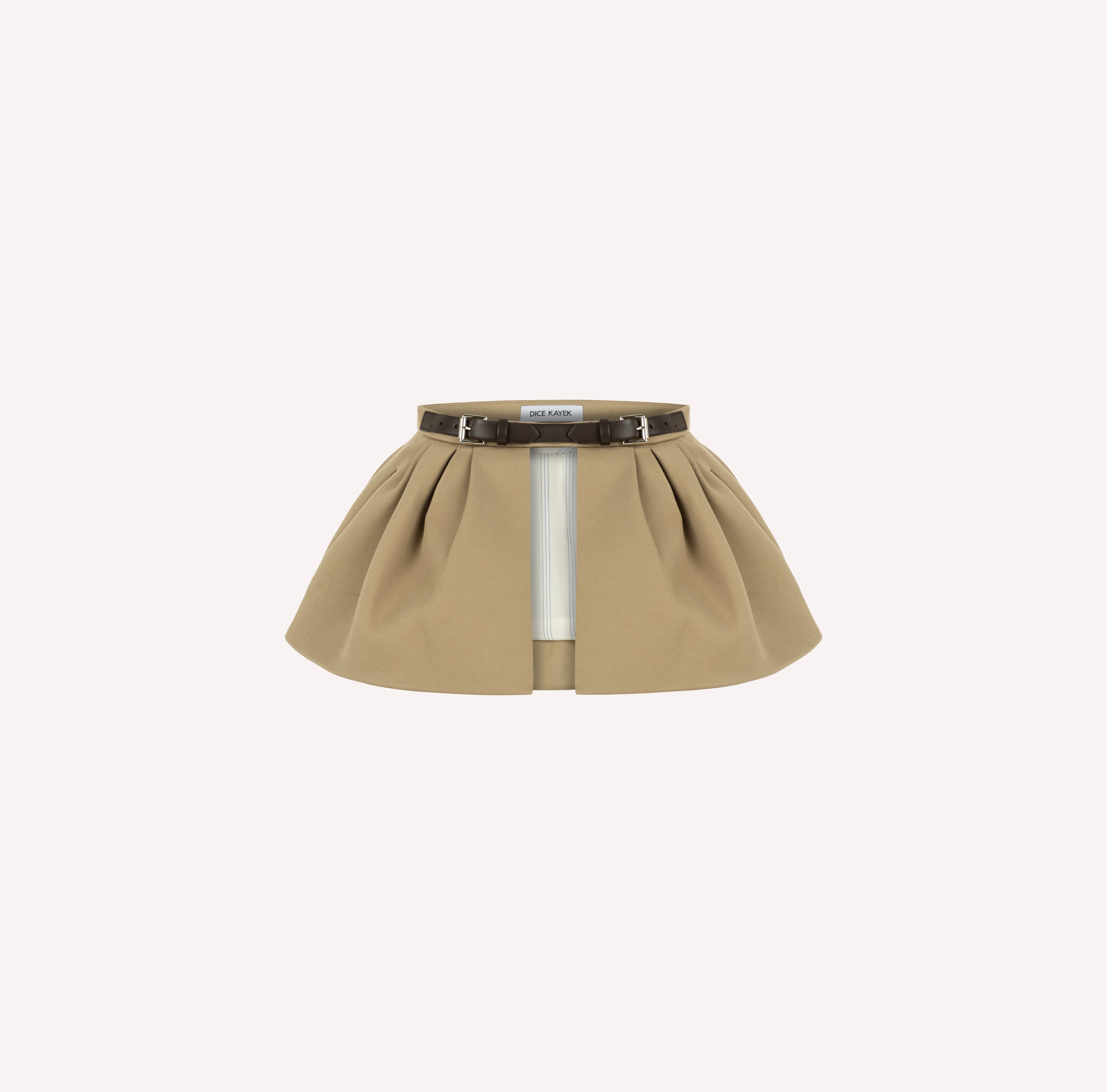 Structured Skirt Belt with Leather Buckle