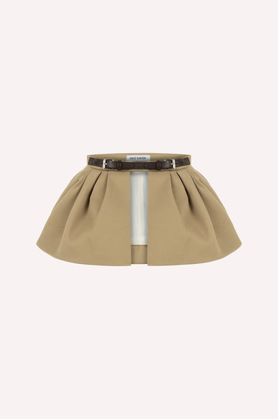 Structured Skirt Belt with Leather Buckle