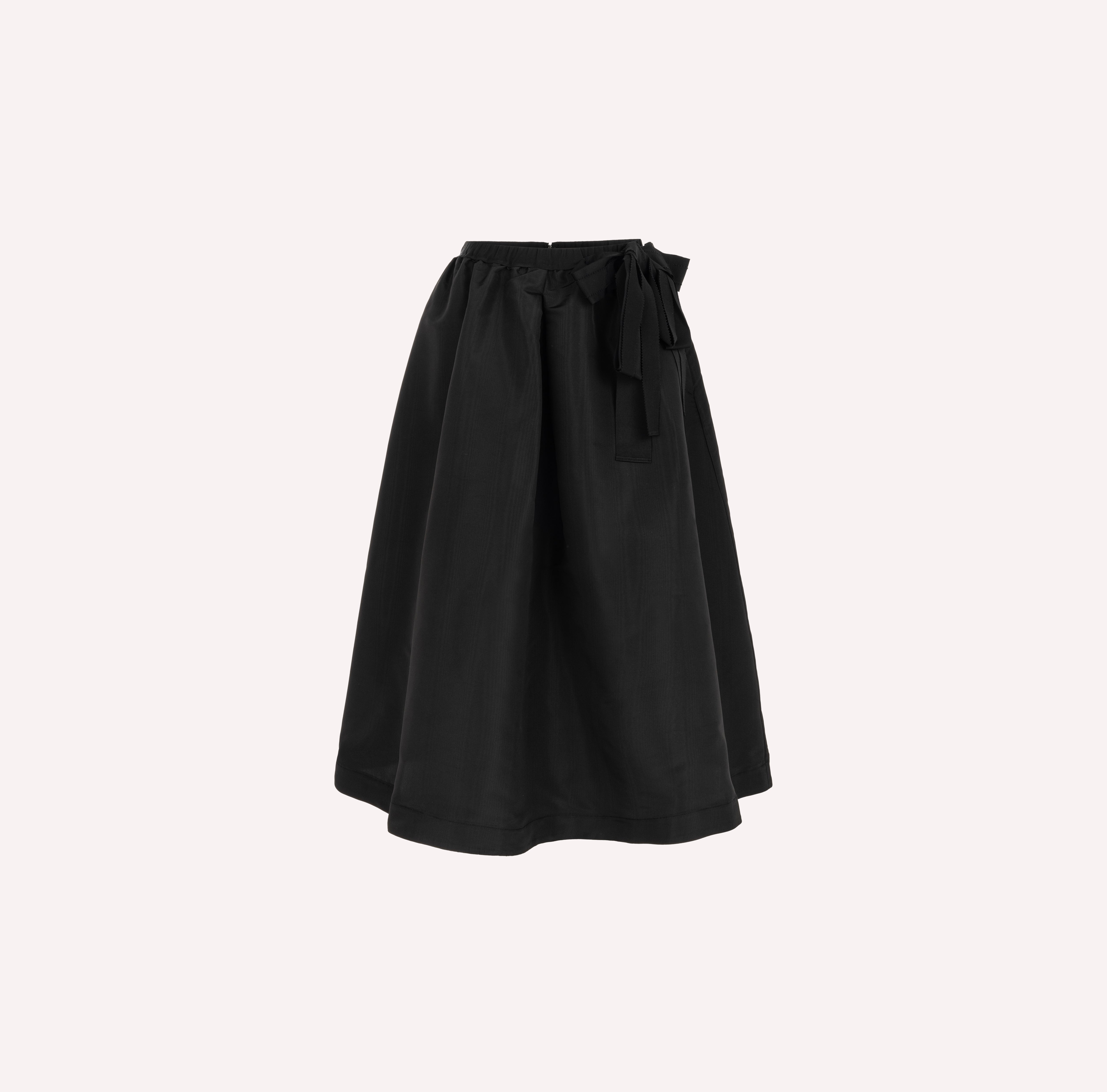 Bow Detail Silk Midi Skirt