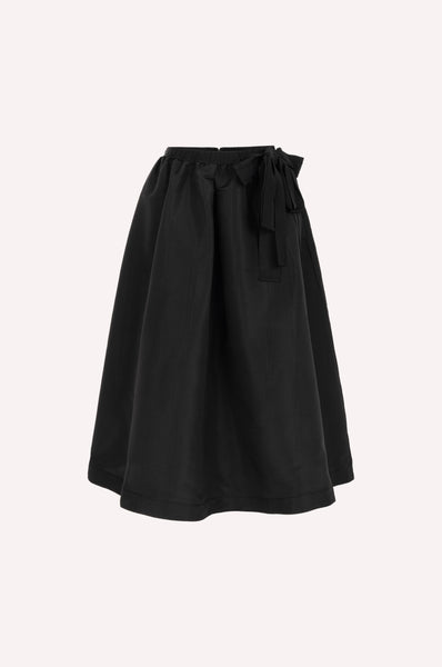 Bow Detail Silk Midi Skirt