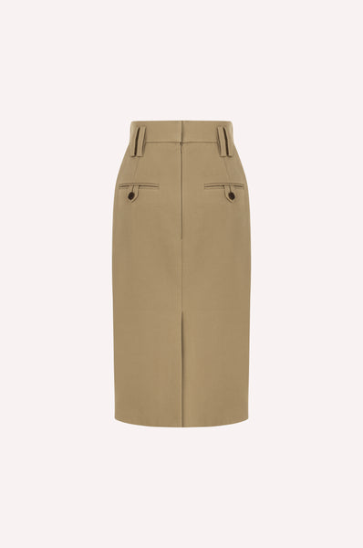 High-Waisted Midi Pencil Skirt