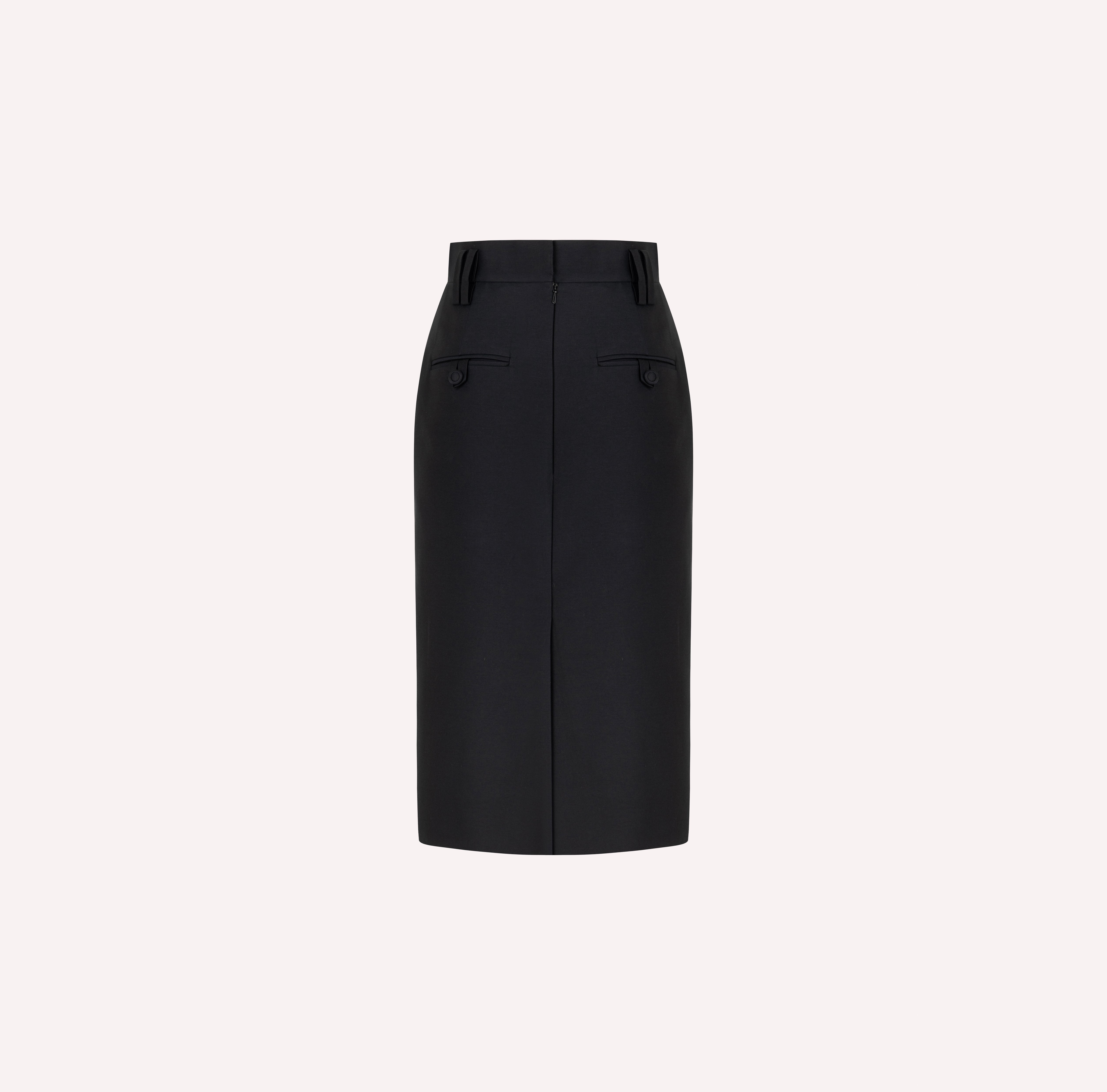 High-Waisted Midi Pencil Skirt