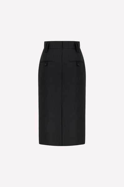 High-Waisted Midi Pencil Skirt