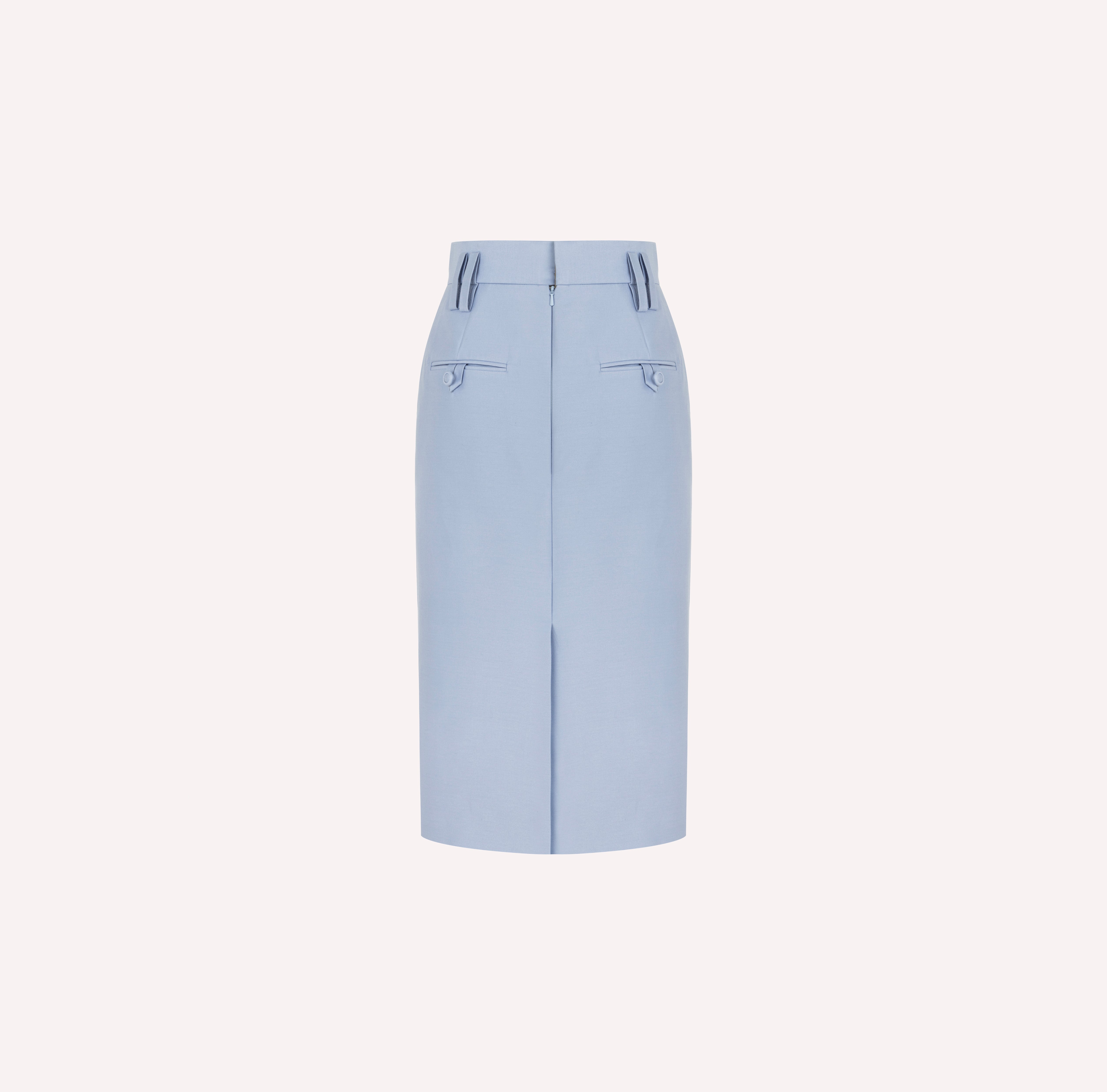 High-Waisted Midi Pencil Skirt