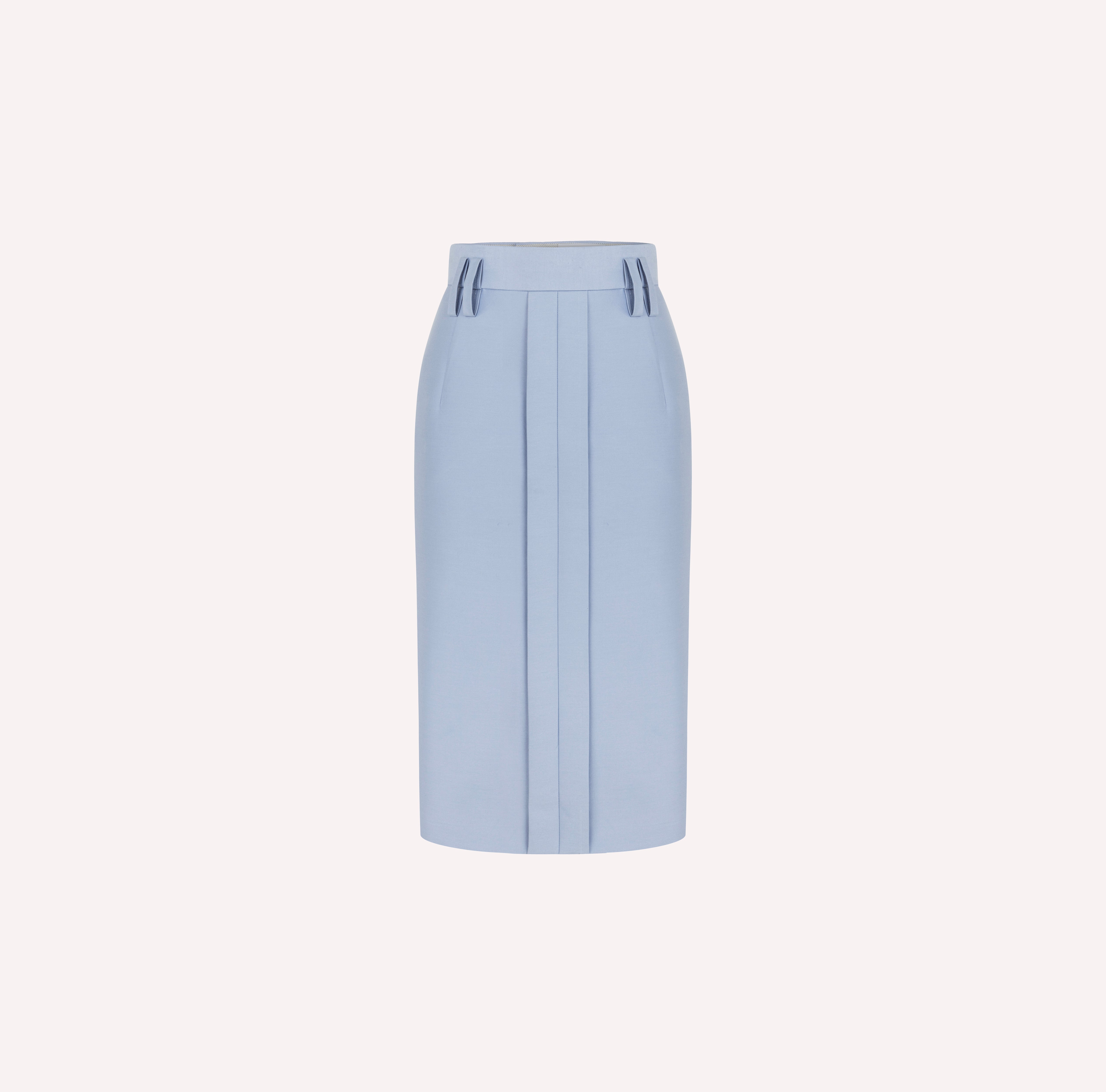 High-Waisted Midi Pencil Skirt