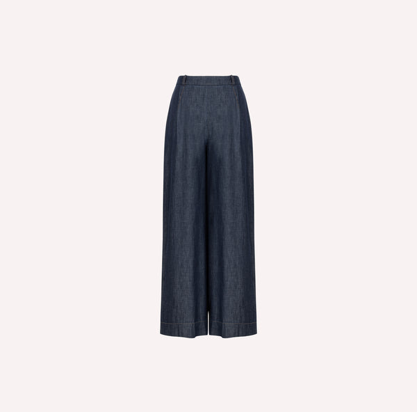 Chambray Wide Leg Pants