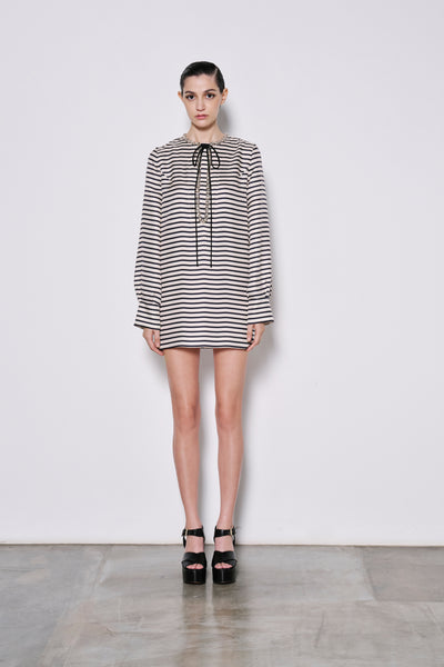 Striped Crystal-Embellished Mini Dress